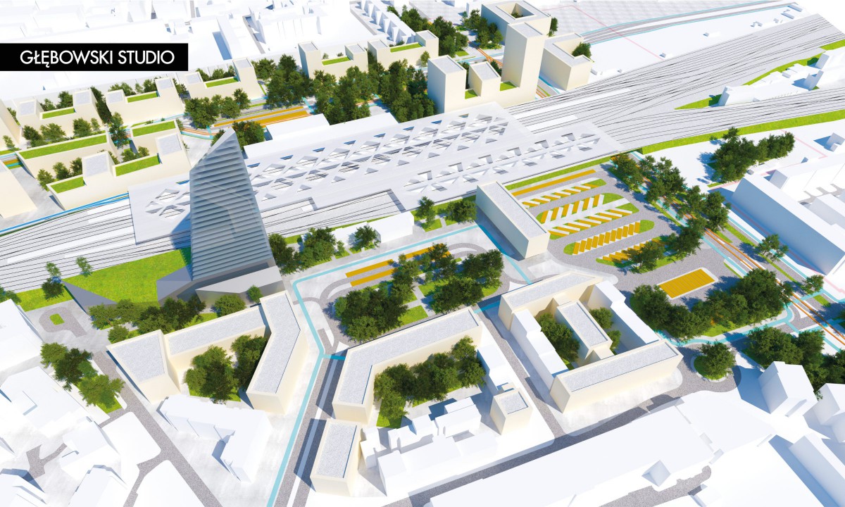 <div id="dwschpln22" class="fg-caption-title">Rejon Dworca Wschodniego - widok w kierunku północnym, wariant W22</div> Rejon Dworca Wschodniego - widok w kierunku północnym, wariant W22