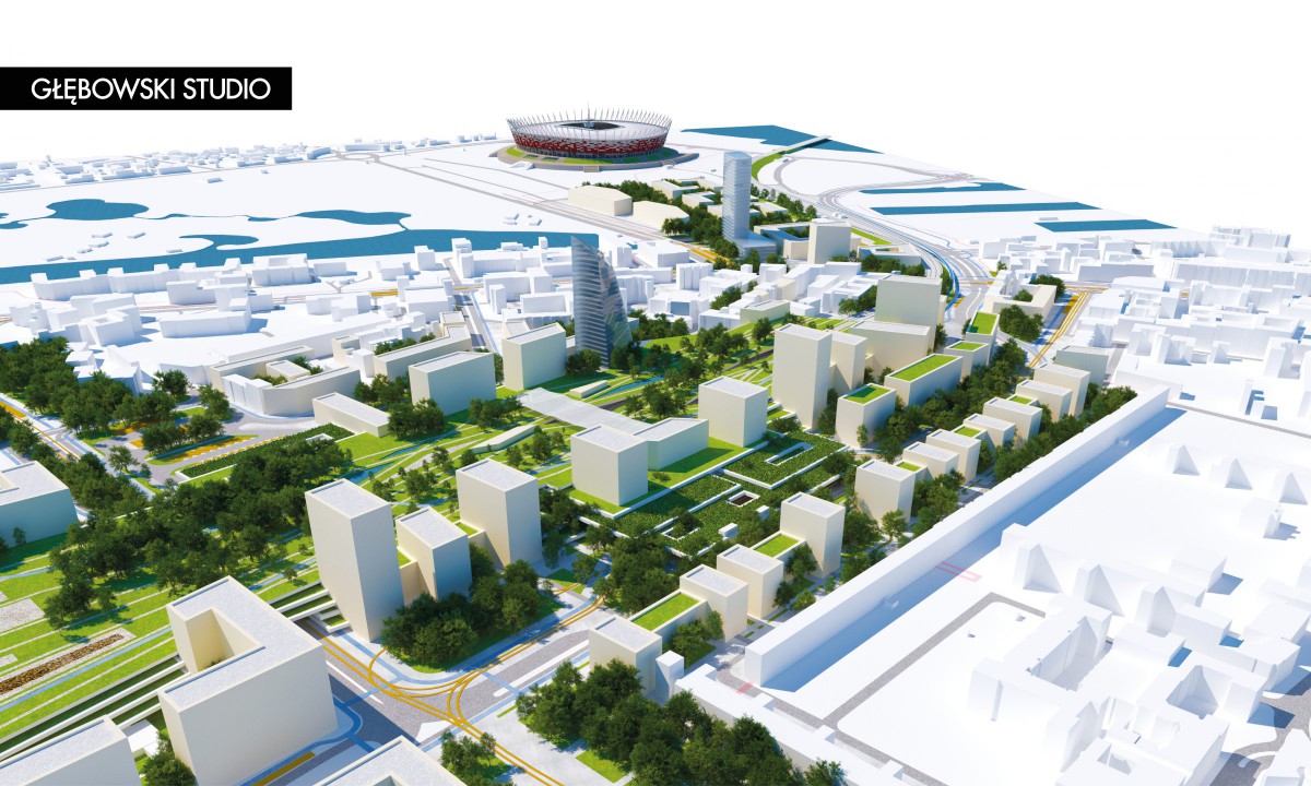 <div id="dwschpld32" class="fg-caption-title">Rejon Dworca Wschodniego - widok w kierunku południowym, wariant W32</div> Rejon Dworca Wschodniego - widok w kierunku południowym, wariant W32